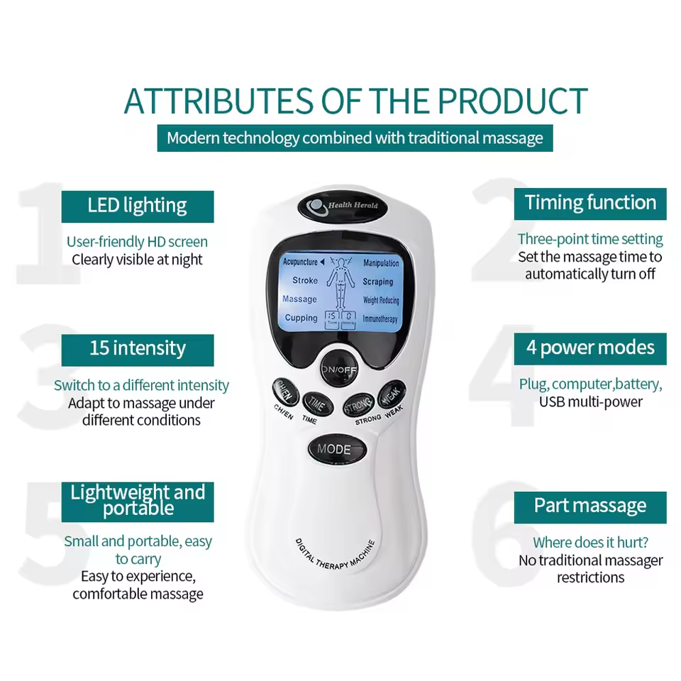 Temse Machine Electric Massage Instrument EMS Tense Machine Pulse Massager Tens Acup ...