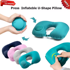 U-Shape Travel Pillow New Pres Inflateble Pillow Neck Portable Folding Outdoor Traveling Car Airplane Inflate Ring Neck Pillows